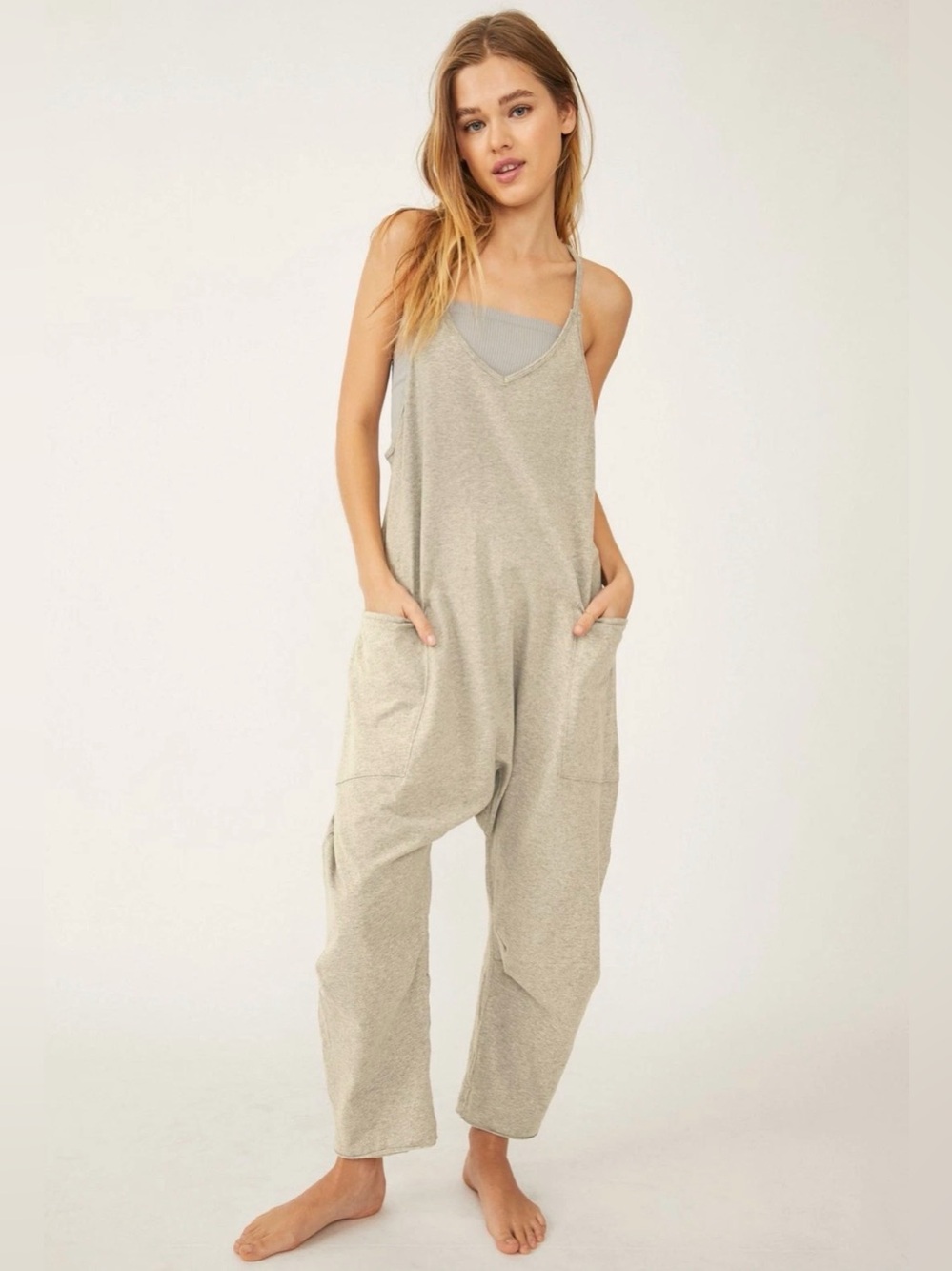Free People Movement Hot Shot Onesie Jumpsuit Romper Oatmeal Beige S Athleisure